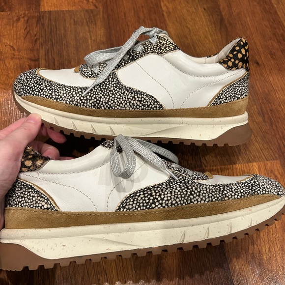 Madewell Shoes White Leather Animal Print Calf Hair Black Tan Women's Size 8.5 - Picture 8 of 10